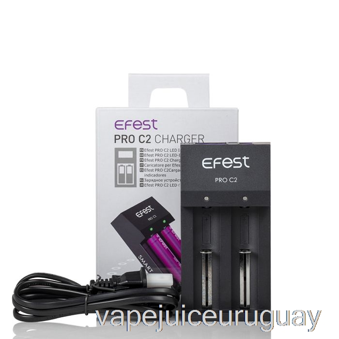 Cargador De Batería Inteligente Efest Pro C2 2 Bahías Vape Uruguay