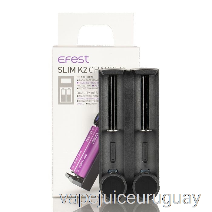 Cargador De Baterias Efest Slim K2 Dos Ranuras Vape Uruguay