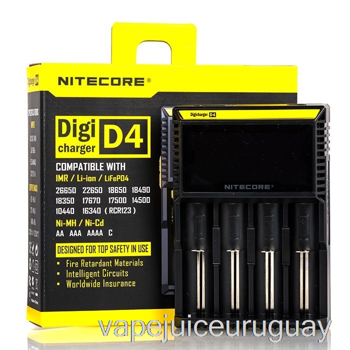 Cargador De Baterias Nitecore D4 (4 Bahías) Vape Uruguay
