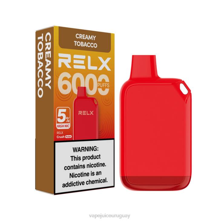 Vape Uruguay tabaco cremoso - RELX Crush Pocket 6000 5% alto nic ZZ2028
