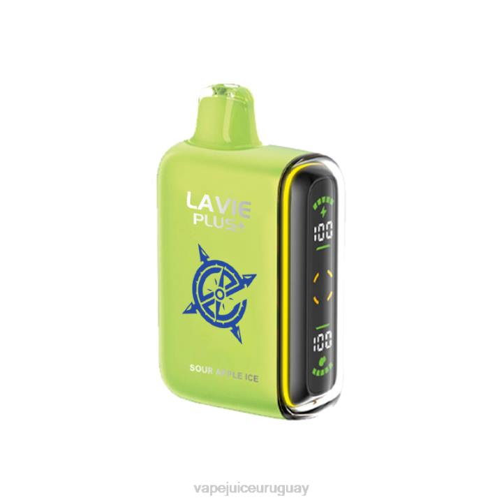 R4X4100 Vape Uruguay - hielo de manzana agria LAVIE PLUS 15000 bocanadas
