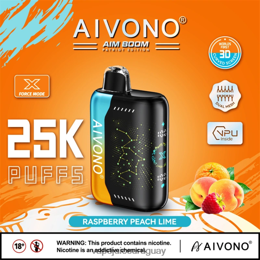 Aivono AIM BOOM 25000 frambuesa melocotón lima - D620ZZ350 Vape Recargable