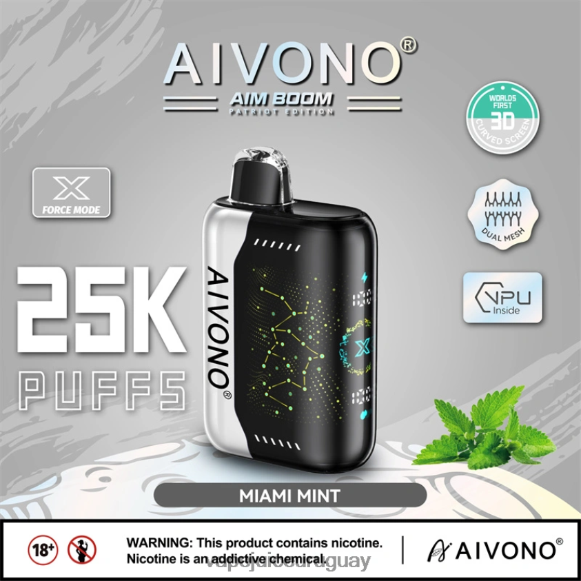 Aivono AIM BOOM 25000 menta de miami - D620ZZ349 Vape Uruguay