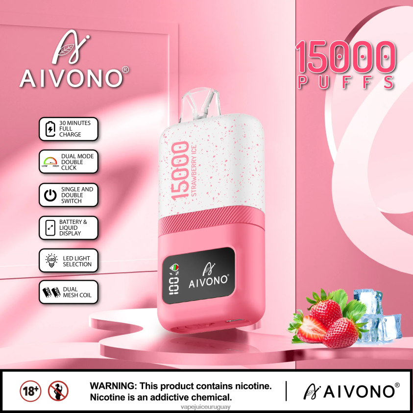 Aivono AIM magic 15000 hielo de fresa - D620ZZ71 Vape Recargable
