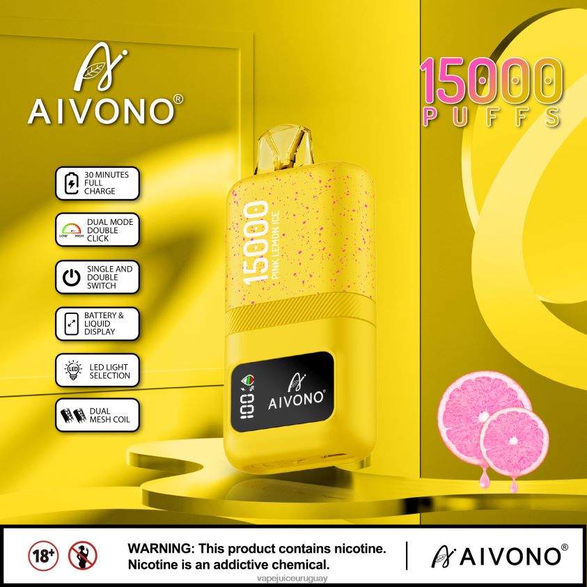 Aivono AIM magic 15000 hielo de limon rosa - D620ZZ61 Vape Uruguay