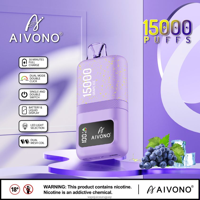 Aivono AIM magic 15000 hielo de uva - D620ZZ60 Vape Desechable Uruguay