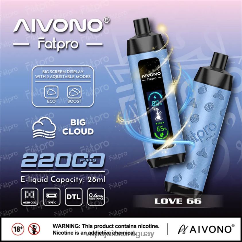 Aivono Fatpro 22000 amor 66 - D620ZZ6 Vape Desechable Uruguay
