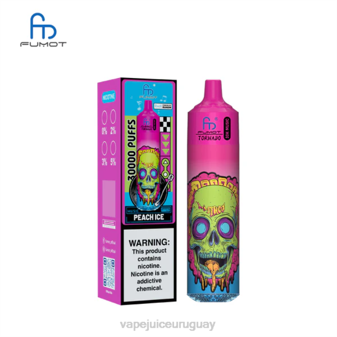 Fume Vape Uruguay BTV820 hielo de durazno Fumot Tornado música de 30k
