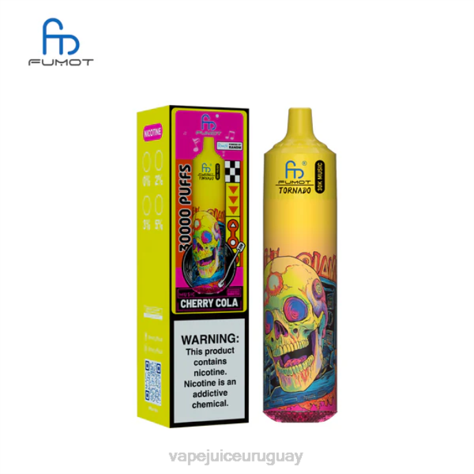Fume Vape Uruguay BTV88 cola de cereza Fumot Tornado música de 30k