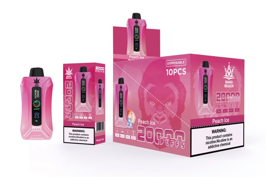 Fume Vape Uruguay J2DBD49 hielo de durazno - Bang Beach vape elegante de la pantalla de 20000 soplos