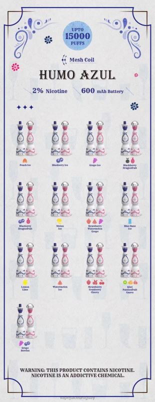 Humo Azul 15000 inhalaciones 2% desechable DNFDX112 Vape Recargable