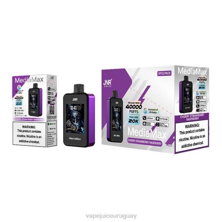 TXJ4F14 cereza fresa frambuesa Vape Uruguay -JNR MediaMax bocanada de 40k
