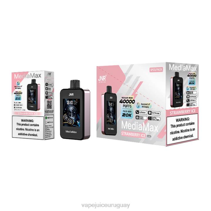 TXJ4F17 hielo de fresa Vape desechable Uruguay -JNR MediaMax bocanada de 40k