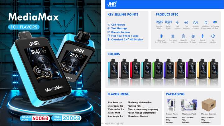 TXJ4F20 hielo de manzana agria Vape UY -JNR MediaMax bocanada de 40k