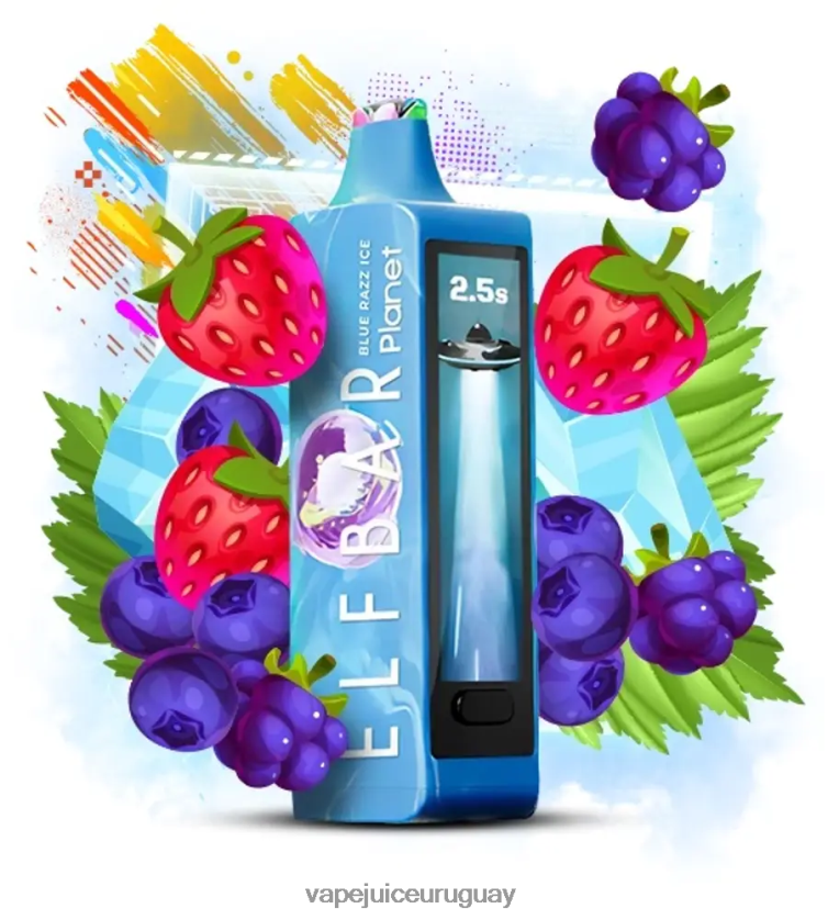 Vape Desechable Uruguay FL80NL15 - hielo azul Elf Bar Planet 25000