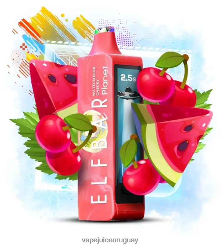 Vape Desechable Uruguay FL80NL21 - cereza sandia Elf Bar Planet 25000