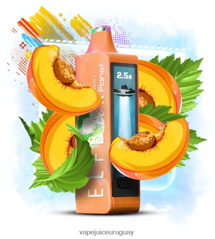 Vape Desechable Uruguay FL80NL24 - durazno Elf Bar Planet 25000