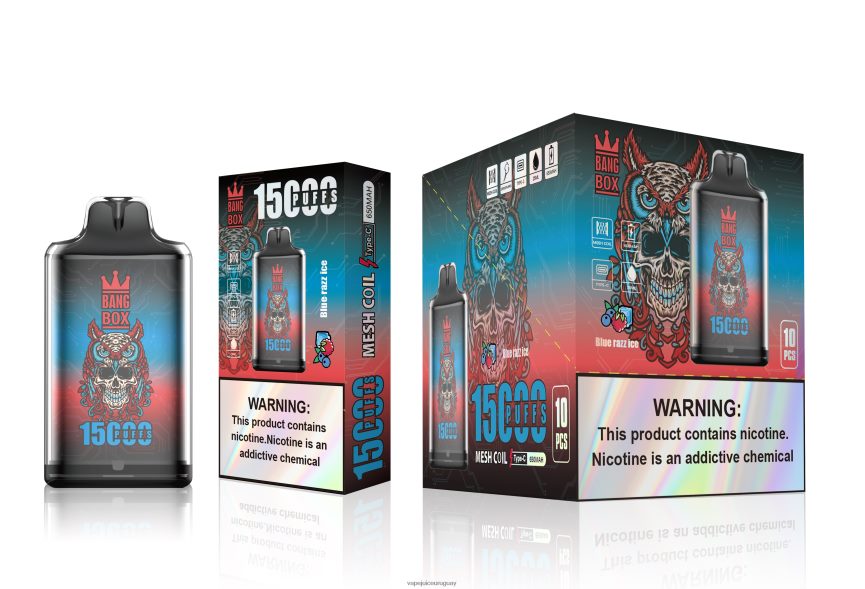 Vape Desechable Uruguay J2DBD4108 hielo azul - Bang Box s1-15000 bocanadas