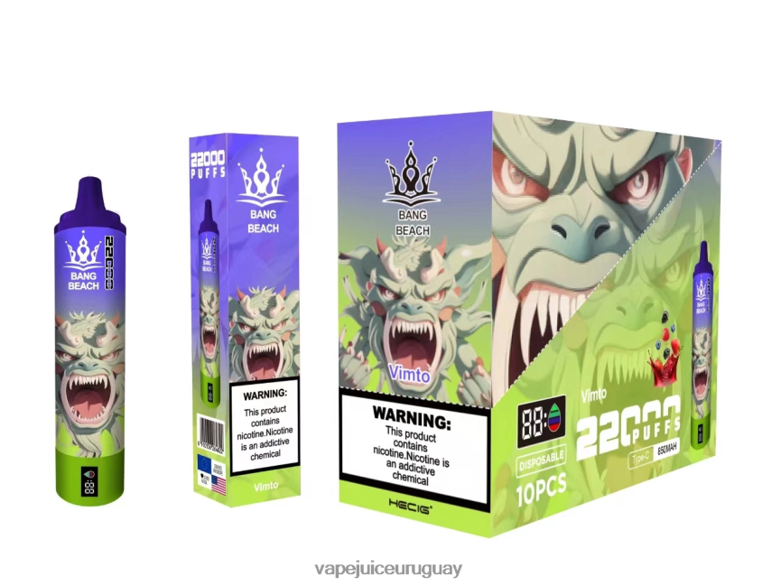 Vape Desechable Uruguay J2DBD418 vimto - Bang Beach Pantalla inteligente de 22000 inhalaciones.