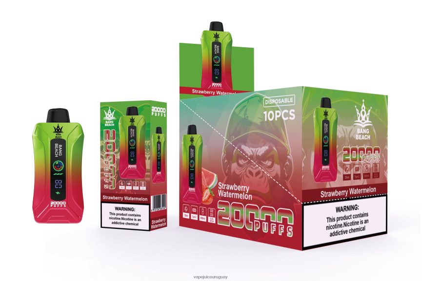 Vape Desechable Uruguay J2DBD43 sandia fresa - Bang Beach vape elegante de la pantalla de 20000 soplos
