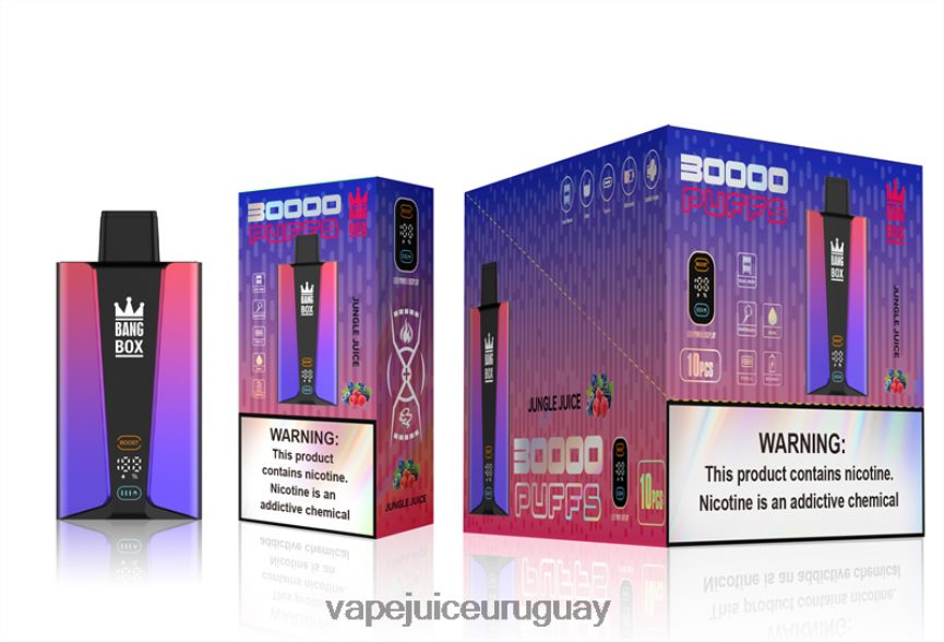 Vape Desechable Uruguay J2DBD478 jugo de la selva - Bang Box Pantalla inteligente de 30000 inhalaciones