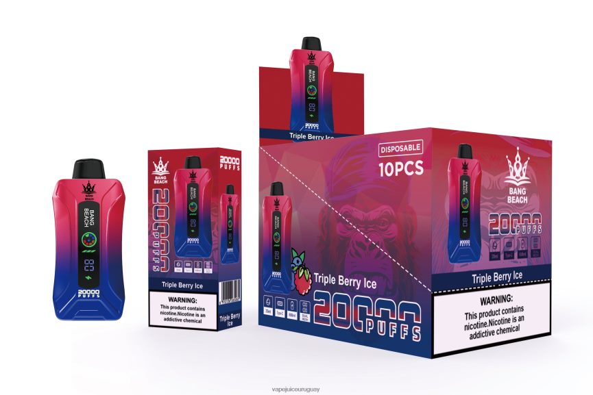 Vape Desechable Uruguay J2DBD48 hielo de triple baya - Bang Beach vape elegante de la pantalla de 20000 soplos