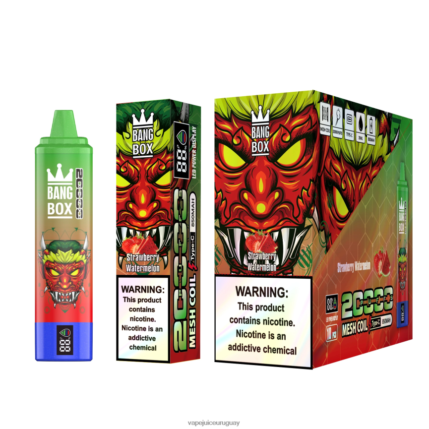 Vape Recargable J2DBD452 sandia fresa - Bang Box Pantalla inteligente de 20000 inhalaciones