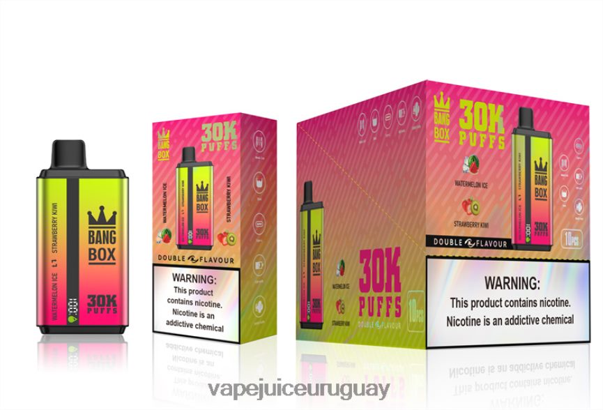 Vape Recargable J2DBD462 helado de sandía y kiwi fresa - Bang Box 30000 inhalaciones de dos sabores.