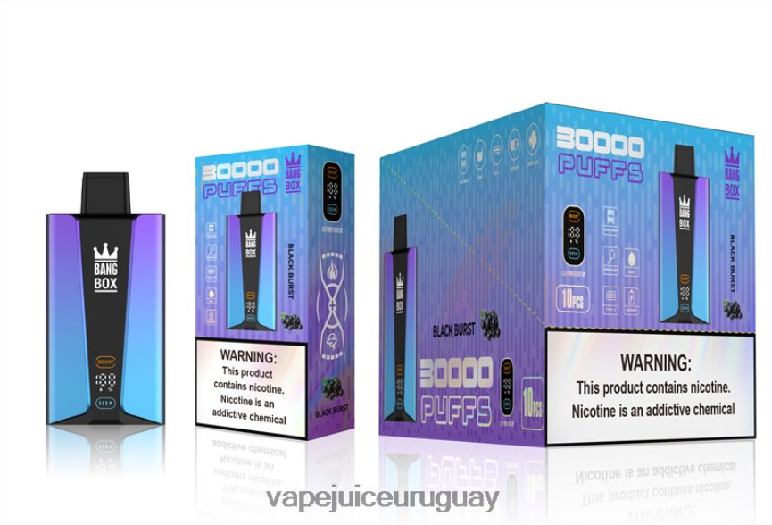 Vape Recargable J2DBD477 estallido negro - Bang Box Pantalla inteligente de 30000 inhalaciones