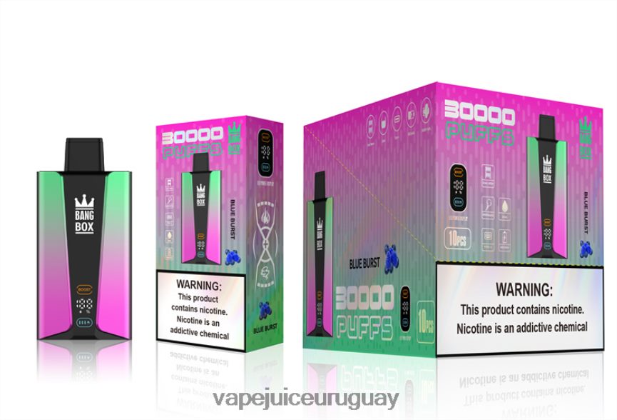 Vape Recargable J2DBD482 estallido azul - Bang Box Pantalla inteligente de 30000 inhalaciones