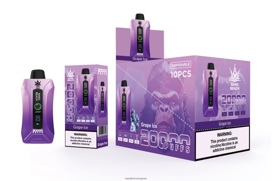 Vape UY J2DBD410 hielo de uva - Bang Beach vape elegante de la pantalla de 20000 soplos