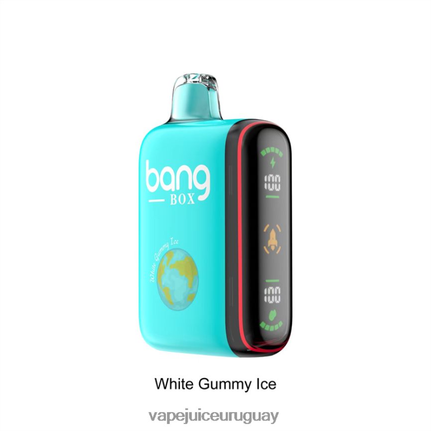 Vape UY J2DBD430 hielo gomoso blanco - Bang Box Pantalla de potencia inteligente de 9000-18000 inhalaciones