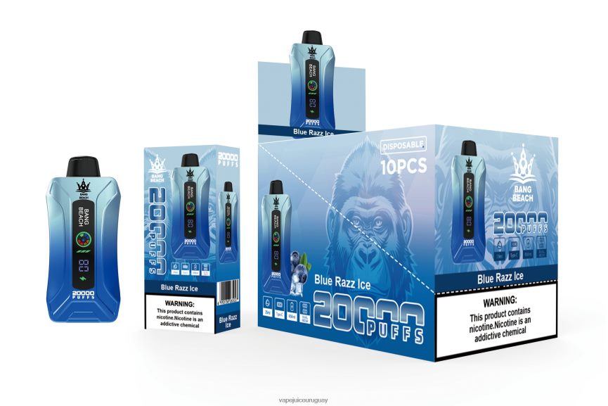 Vape Uruguay J2DBD411 hielo azul - Bang Beach vape elegante de la pantalla de 20000 soplos