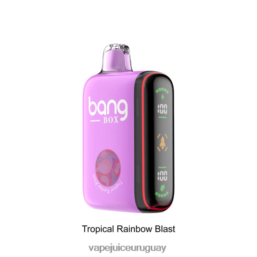 Vape Uruguay J2DBD436 explosión del arco iris tropical - Bang Box Pantalla de potencia inteligente de 9000-18000 inhalaciones