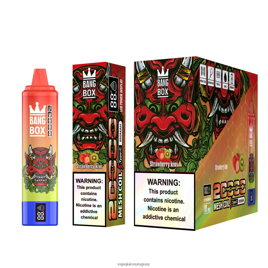 Vape Uruguay J2DBD451 kiwi fresa - Bang Box Pantalla inteligente de 20000 inhalaciones