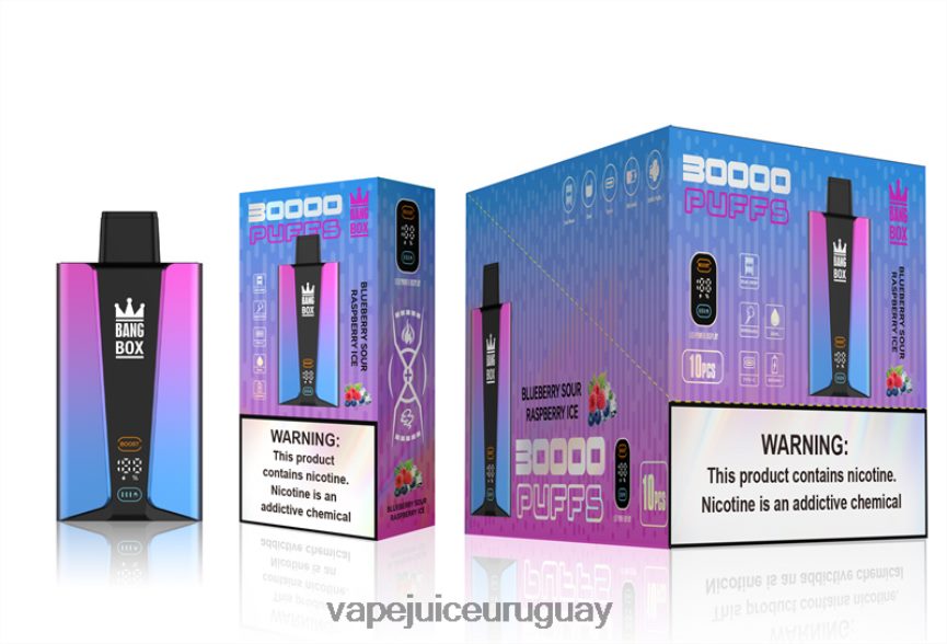 Vape Uruguay J2DBD481 arándano frambuesa agria hielo - Bang Box Pantalla inteligente de 30000 inhalaciones