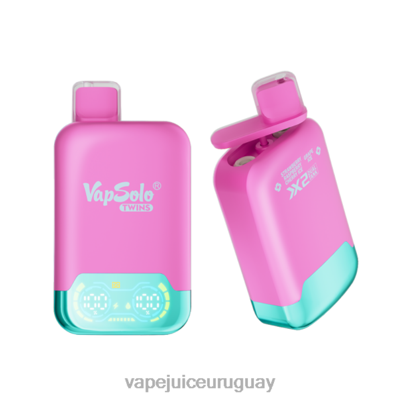 Vapsolo TWINS vaporizador desechable helado de fresa, frambuesa, cereza y hielo de uva DNFDX145 Vape UY