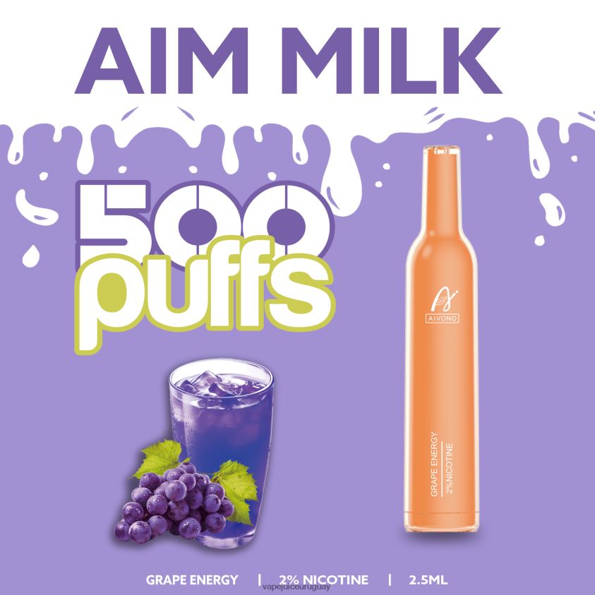 Aivono AIM MILK 500 energía de la uva - D620ZZ265 Vape Uruguay