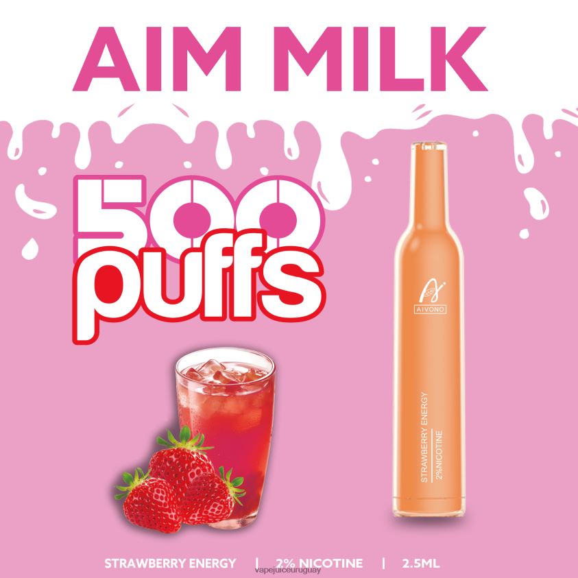 Aivono AIM MILK 500 energía fresa - D620ZZ266 Vape Recargable