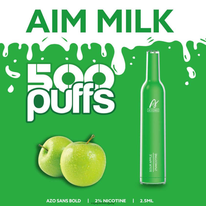 Aivono AIM MILK 500 manzana agria - D620ZZ267 Vape Desechable Uruguay
