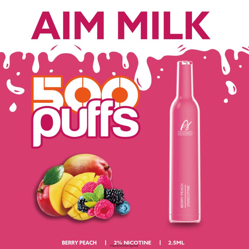 Aivono AIM MILK 500 melocotón de baya - D620ZZ273 Vape Desechable Uruguay