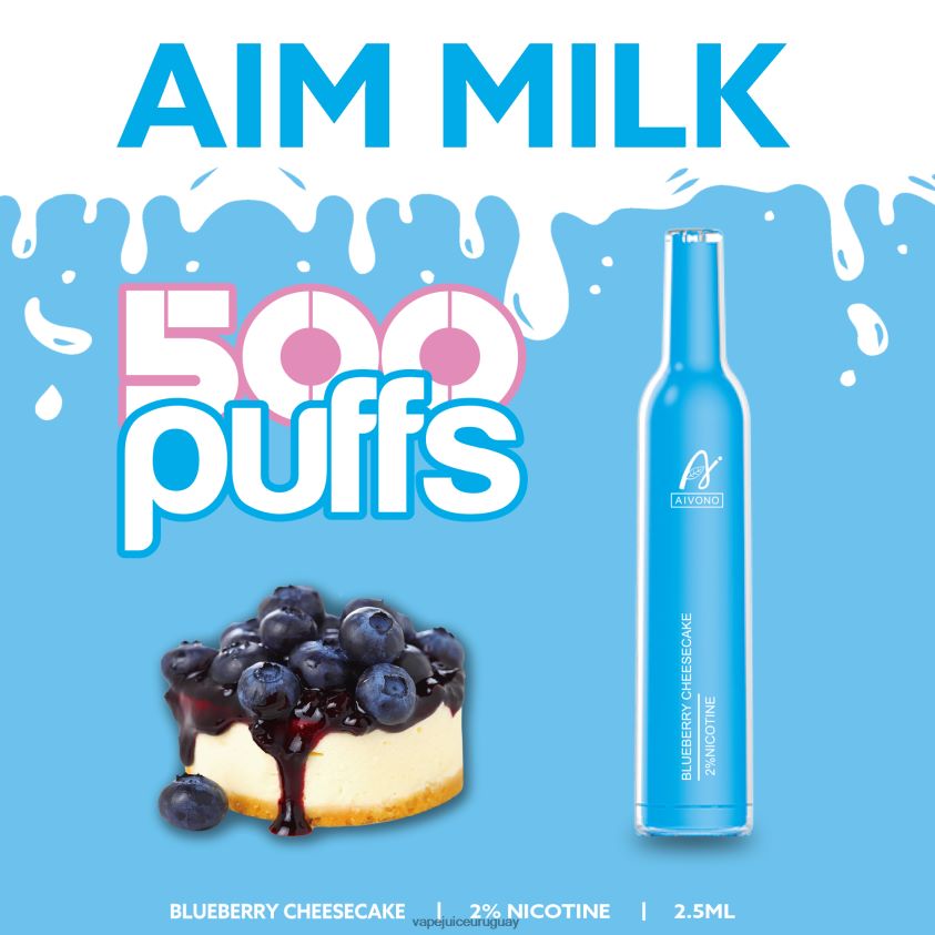 Aivono AIM MILK 500 pastel de queso con arándanos - D620ZZ274 Vape Uruguay