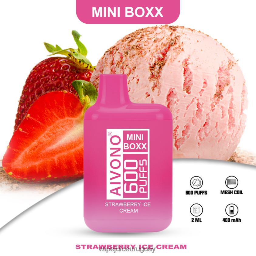 Aivono AIM MINI BOXX 600 helado de fresa - D620ZZ232 Vape Uruguay