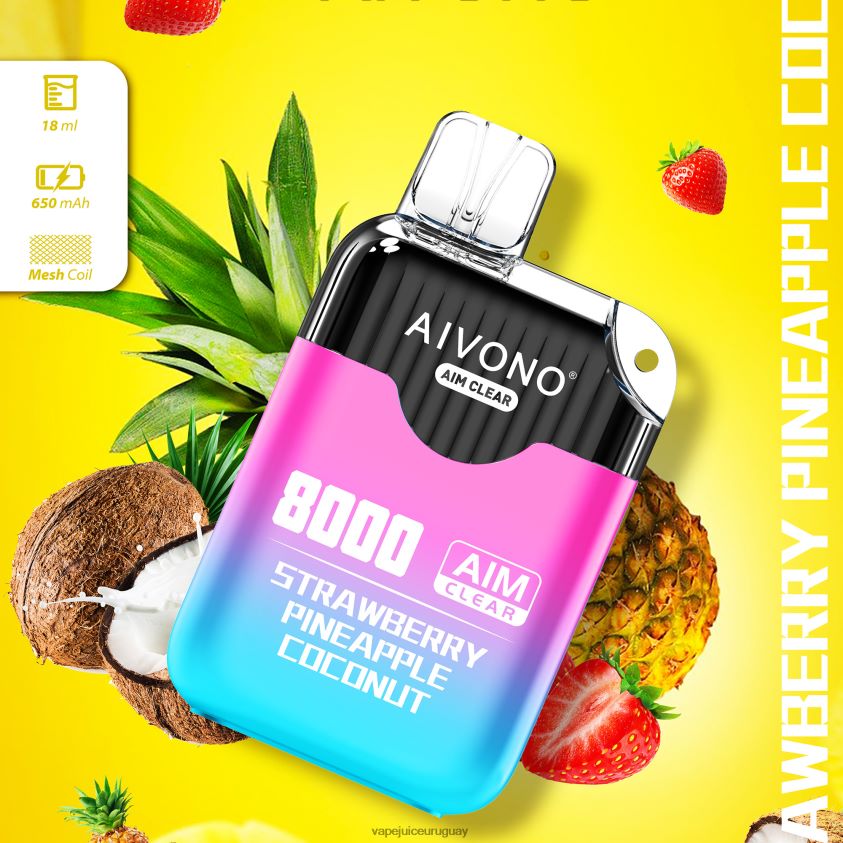 Aivono AIM CLEAR 8000 fresa piña coco - D620ZZ207 Vape Desechable Uruguay