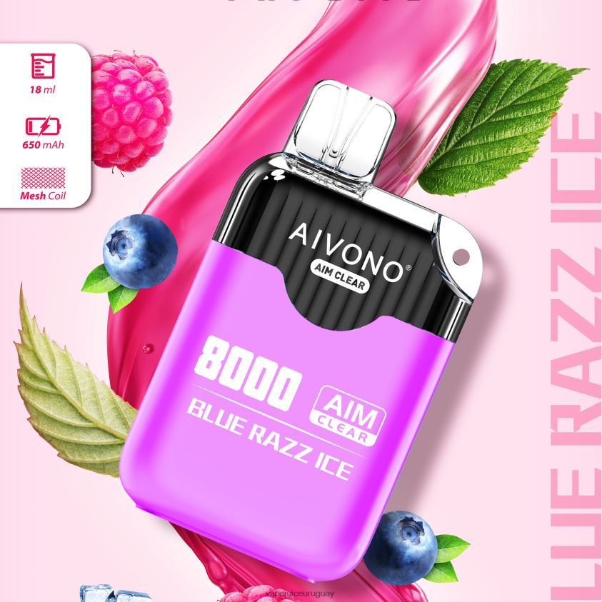Aivono AIM CLEAR 8000 hielo azul - D620ZZ202 Vape Uruguay