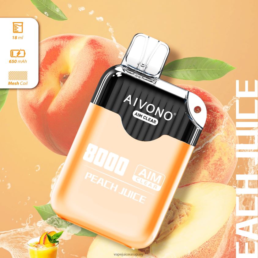 Aivono AIM CLEAR 8000 jugo de durazno - D620ZZ203 Vape Recargable