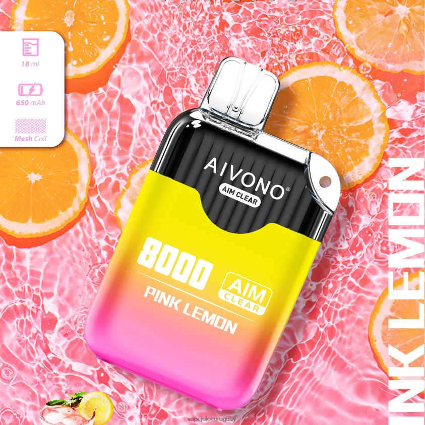 Aivono AIM CLEAR 8000 limon rosa - D620ZZ211 Vape Uruguay