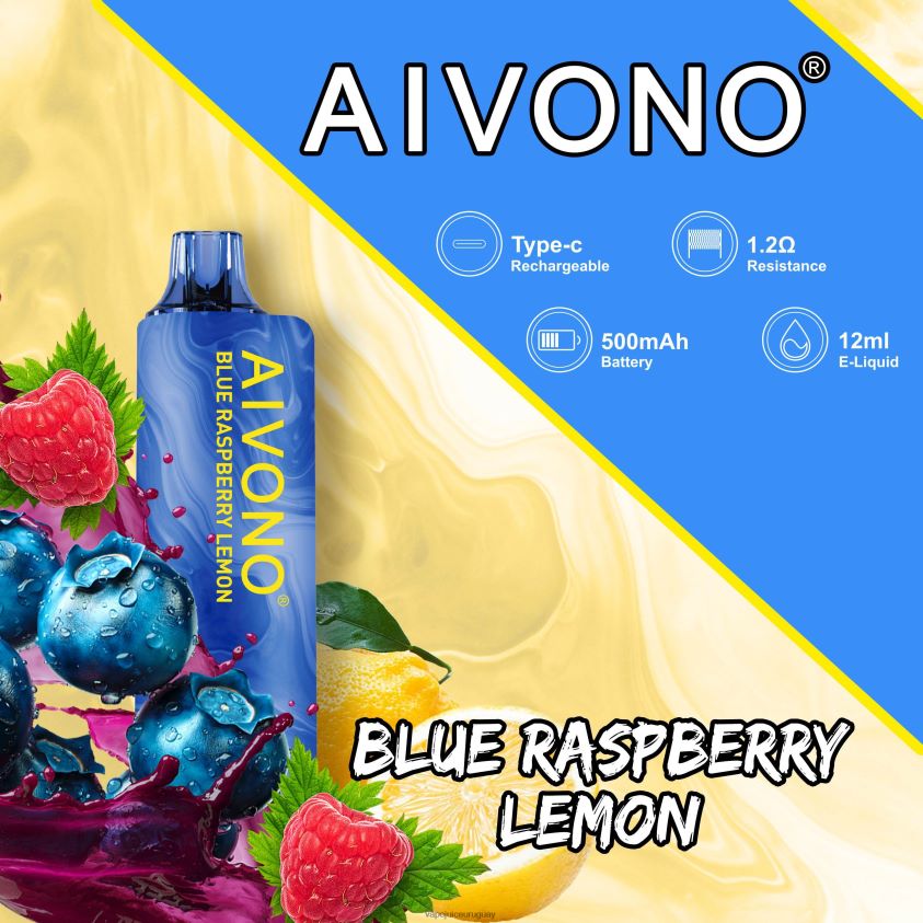 Aivono AIM GUN 7000 arándano frambuesa limón - D620ZZ109 Vape Uruguay