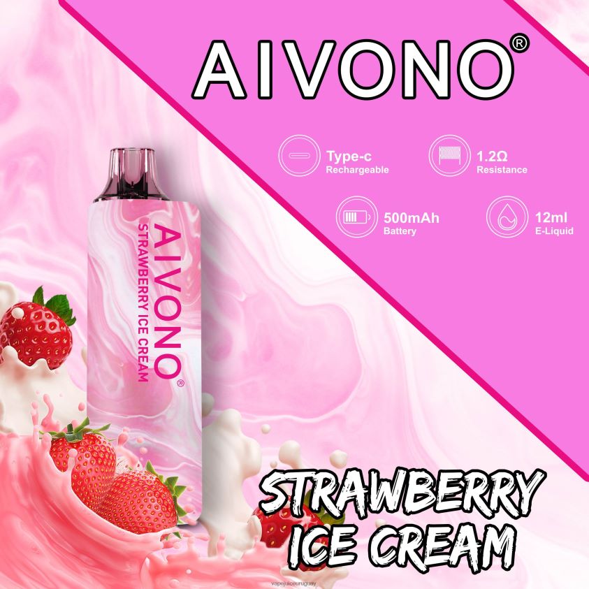 Aivono AIM GUN 7000 helado de fresa - D620ZZ105 Vape Desechable Uruguay
