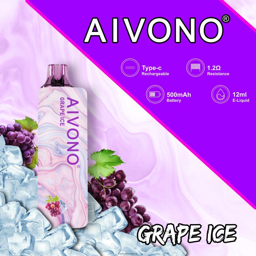 Aivono AIM GUN 7000 hielo de uva - D620ZZ102 Vape Desechable Uruguay